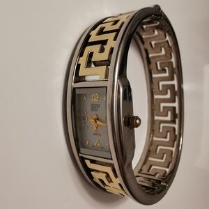 Gruen II Two Tone Gold And Silver Bangle Bracelet Watch